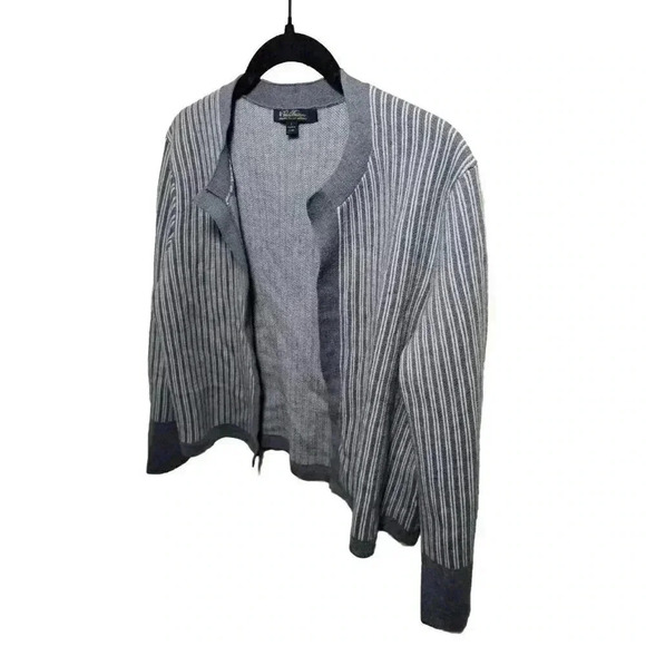 Brooks Brothers Women's Open Cardigan L ~Extra Fine Italian Merino Wool - Picture 10 of 11